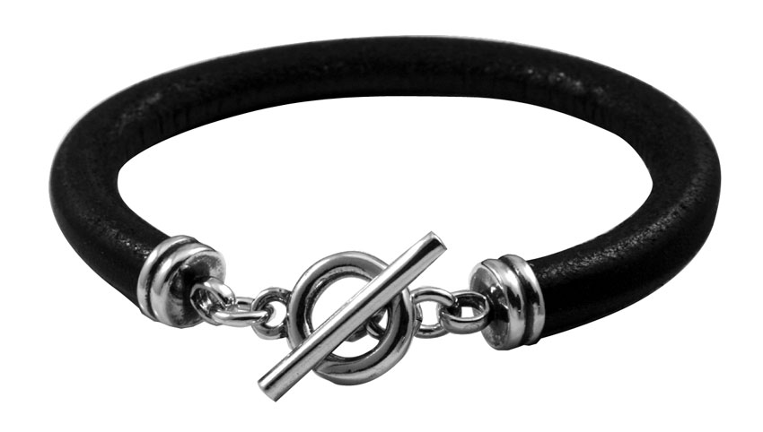 Bracelet with heavy leatherband. | MUSEUMS KOPI SMYKKER